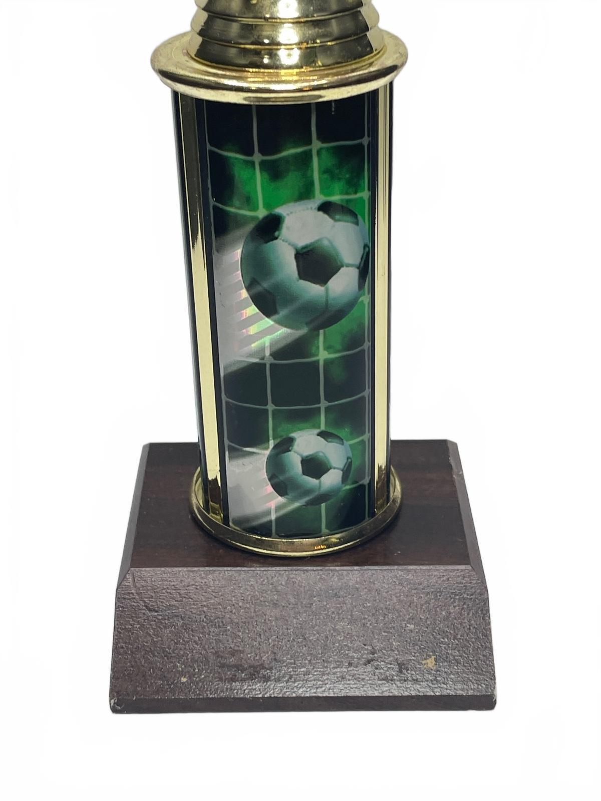 Vintage Soccer Trophy with Gold Player Figurine and Wooden Base 10" x 3"