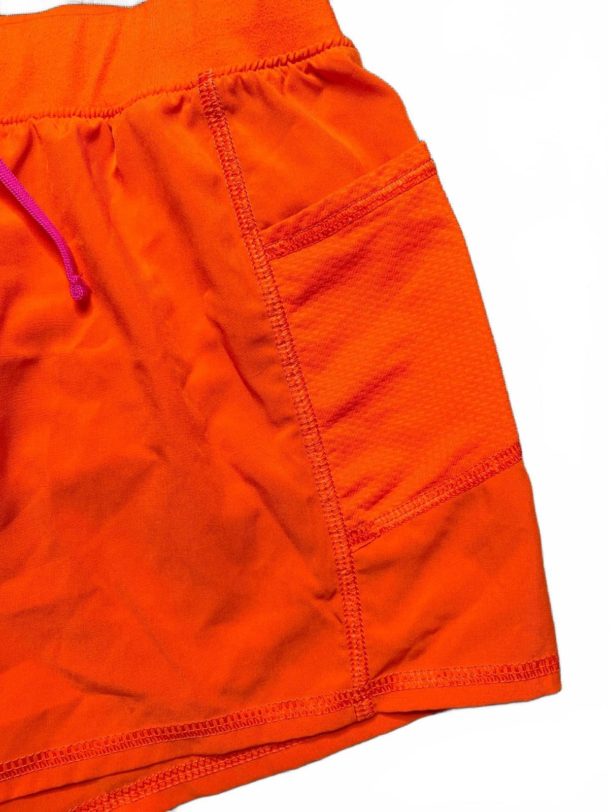 Tek Gear Orange Athletic Shorts with Pink Drawstring Girls XL (14/16)