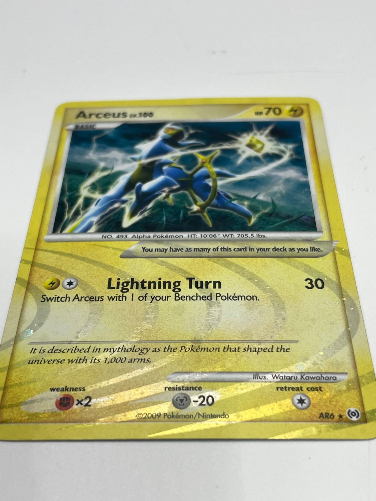 2009 Platinum Arceus Holo Rare Pokémon TCG Card - Lightning Turn 70 HP Basic