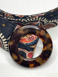 Vera Bradley Paisley Print Fabric Belt with Tortoiseshell Buckle