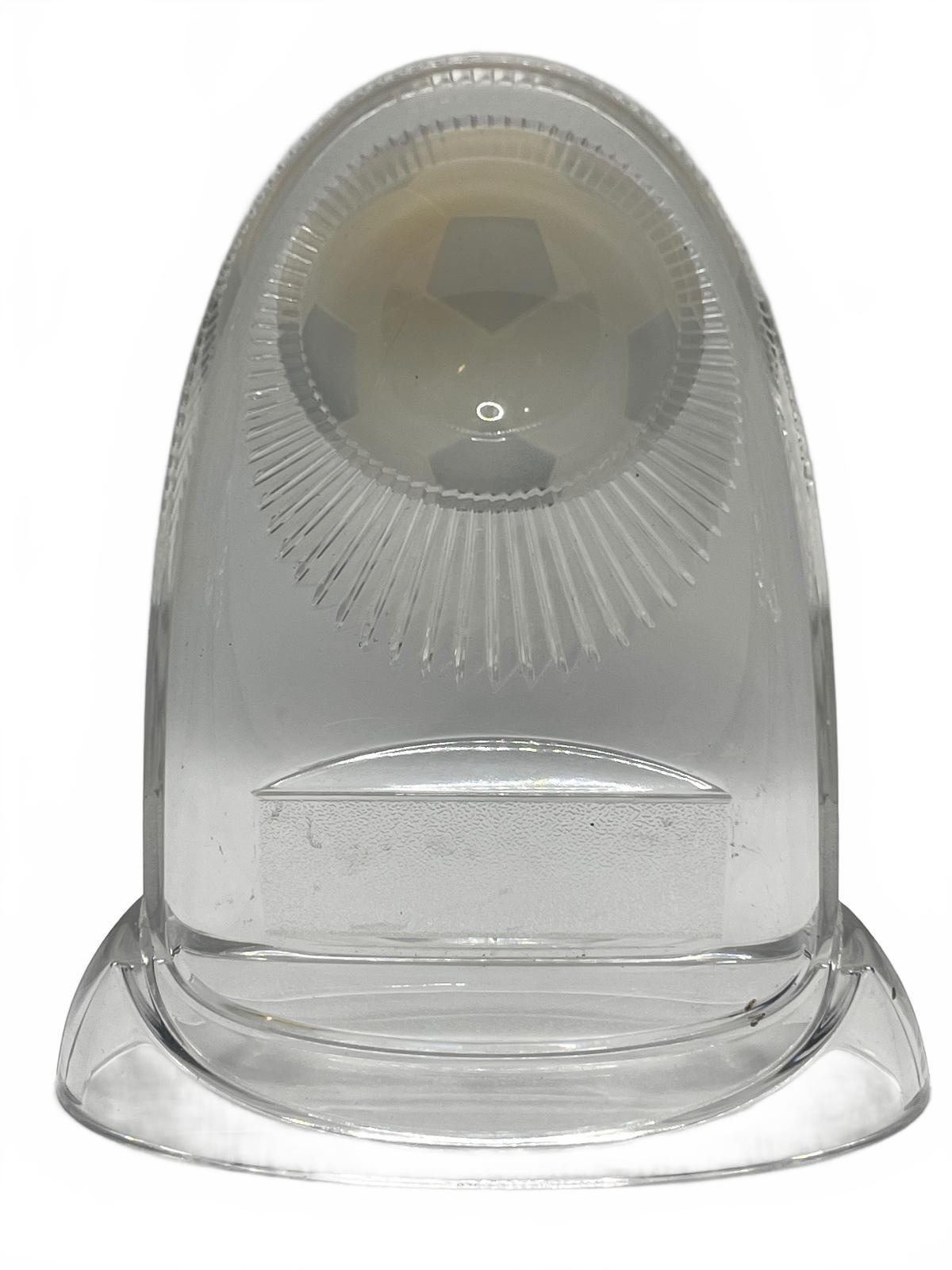 Vintage Acrylic Soccer Ball Display Trophy Stand 7" x 6"