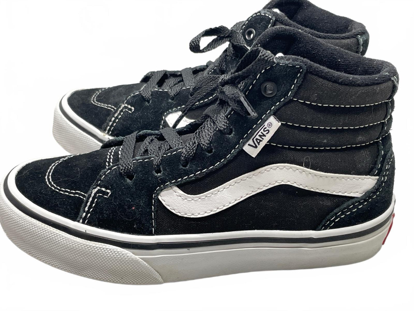 Vans Sk8-Hi Black and White Suede High Top Sneakers Unisex Youth 13