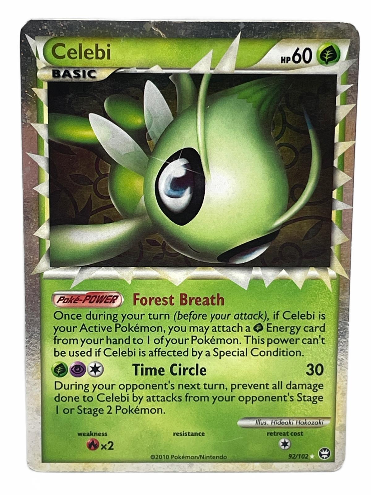 Celebi Prime Pokemon Card HS Triumphant Set #92/102 Ultra Rare Holo