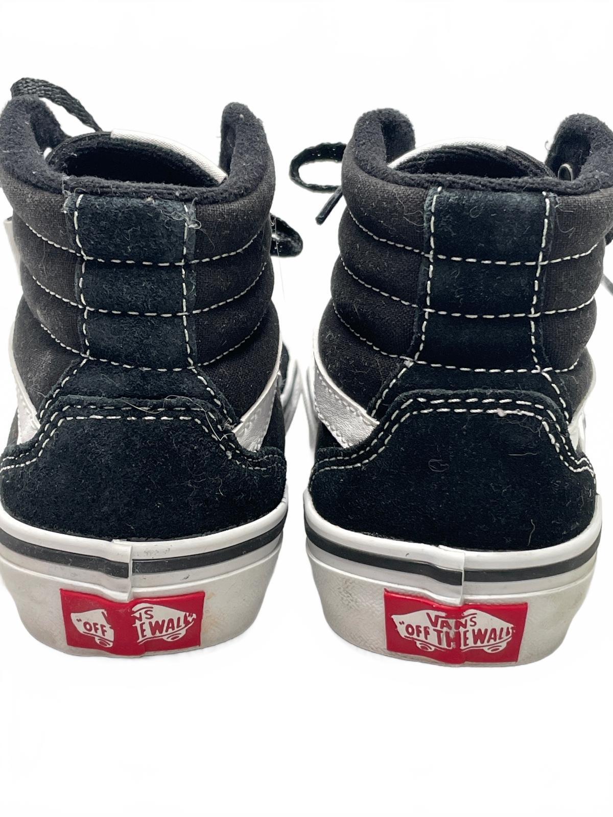 Vans Sk8-Hi Black and White Suede High Top Sneakers Unisex Youth 13