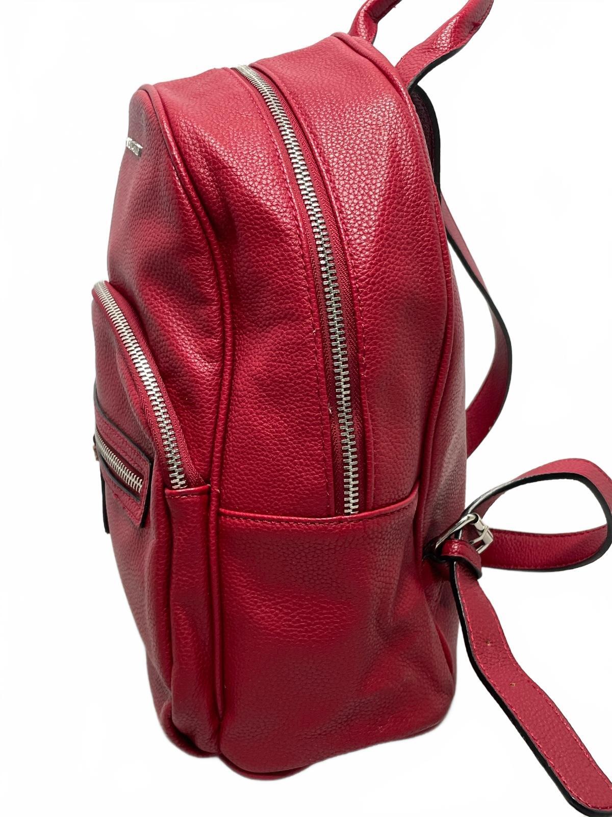 Dana Buchman Red Leather Backpack Has Picking 13" x 10" x 4"