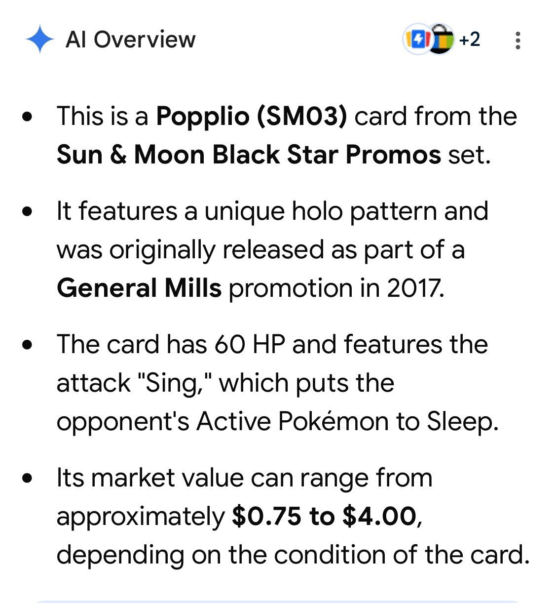 Pokémon Popplio SM03 Sun & Moon Black Star Promo Card
