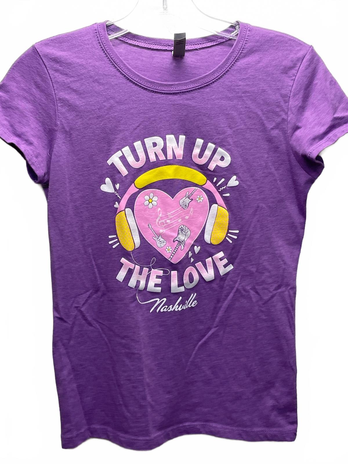 Nashville Purple 'Turn Up The Love' Graphic T-Shirt Girls XL