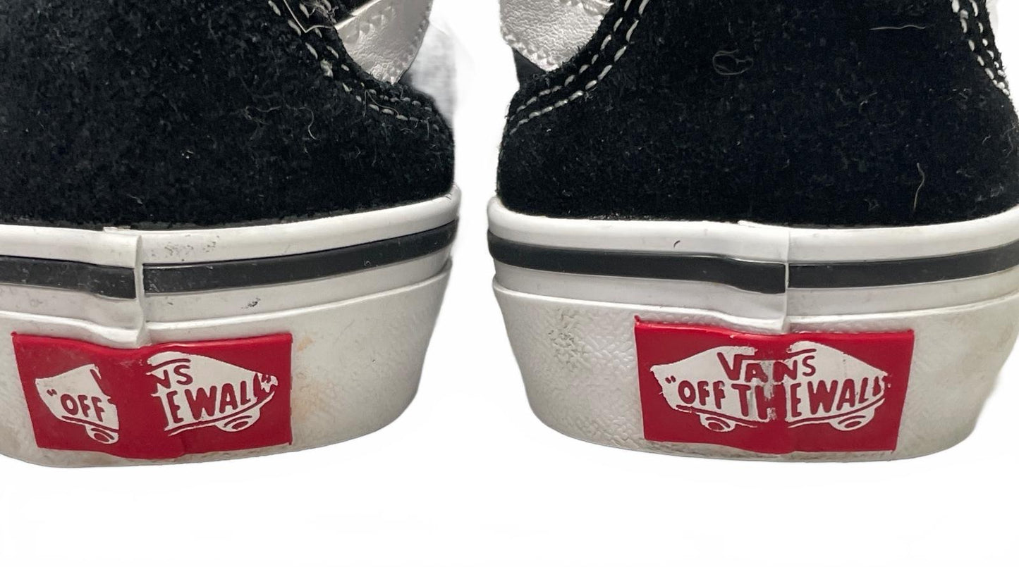 Vans Sk8-Hi Black and White Suede High Top Sneakers Unisex Youth 13