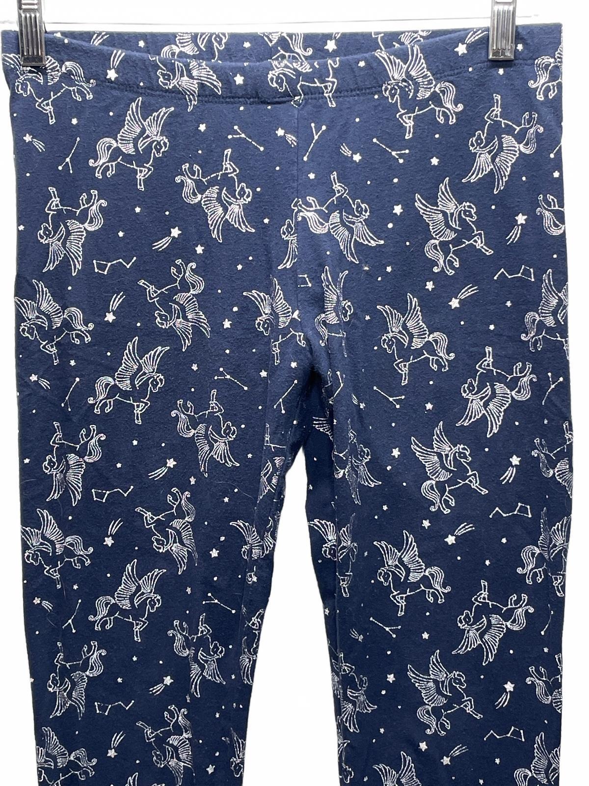 Navy Blue Silver Unicorn Constellation Print Leggings Girls Size 14/16