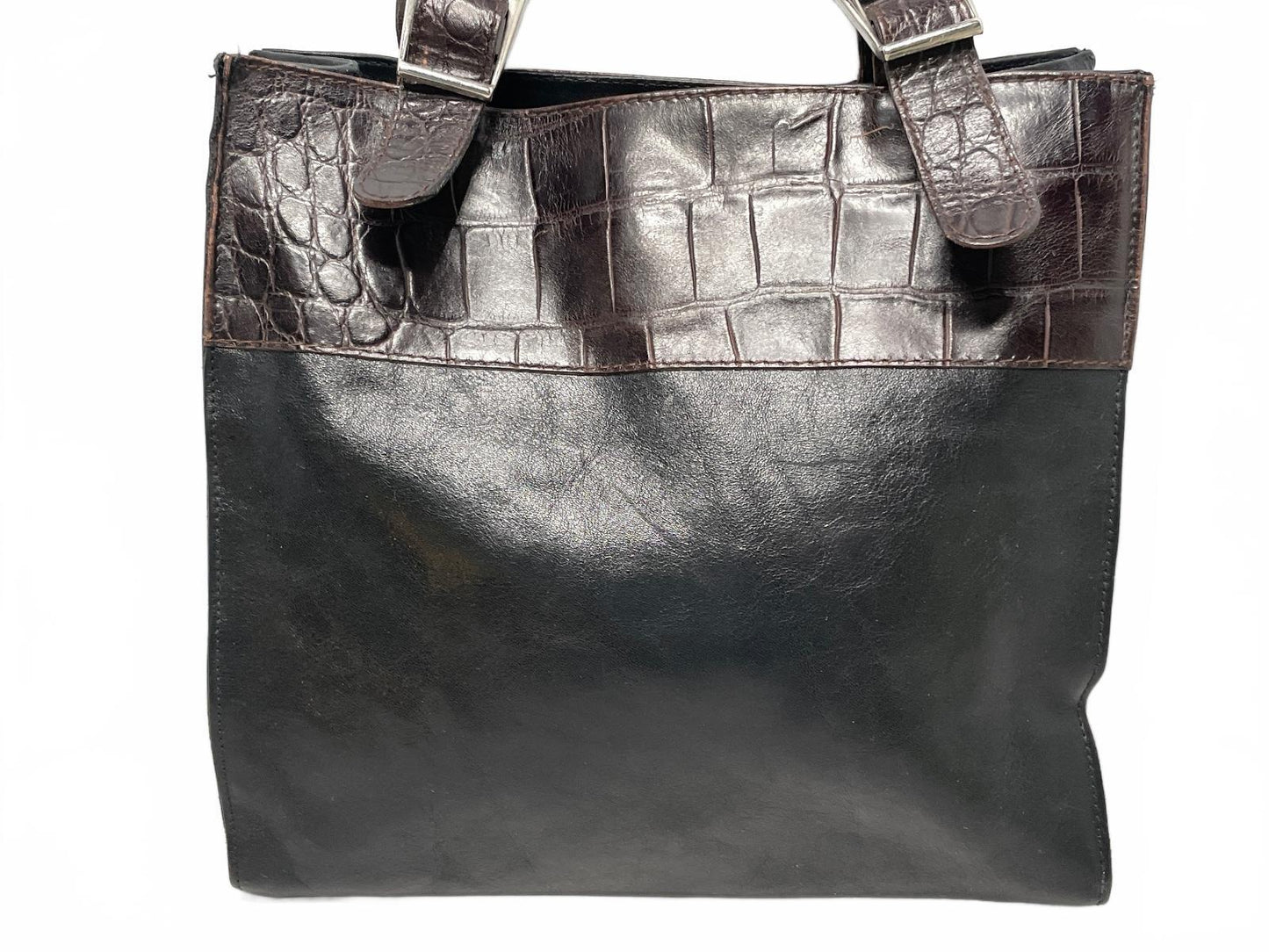 Vintage Harold Powell Genuine Leather Tote Bag Made in Italy 11" x 10" x 4"