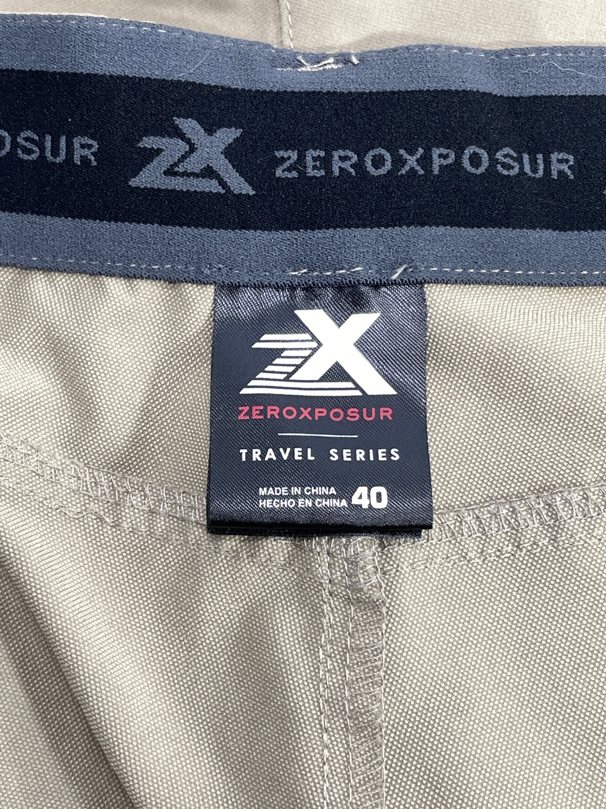 ZeroXposur Travel Series Men's Khaki Shorts Elastic Waistband Size Mens 40