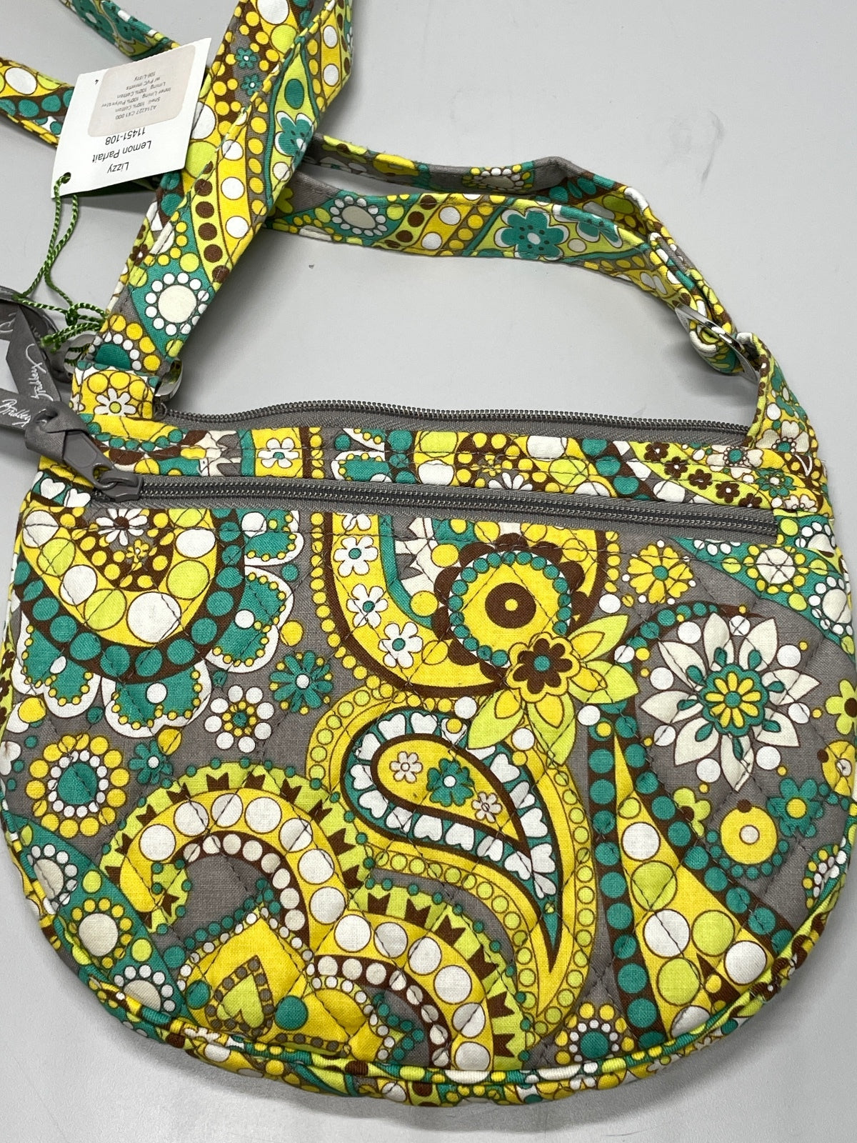 Vera Bradley Lizzy Crossbody Bag in Lemon Parfait Pattern NWT