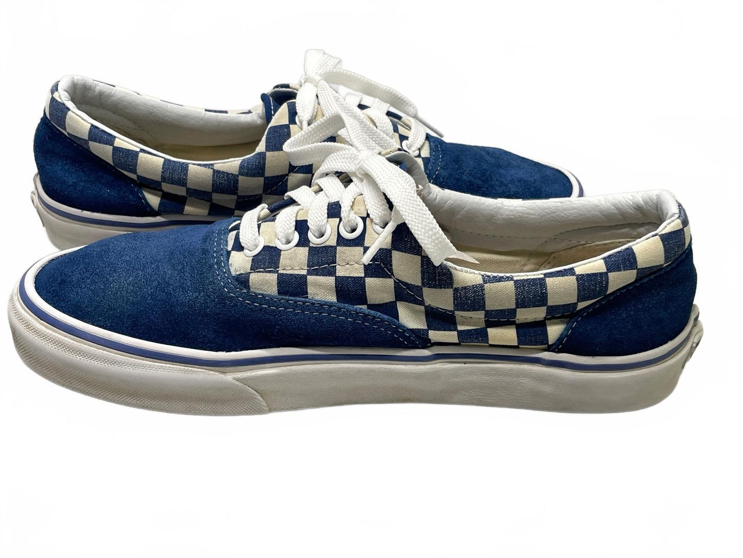 Vans Checkerboard Blue Suede Sneakers Unisex Mens 9 Ladies 10.5