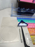 13 pc Craft Stencil Kit Creative Memories with Storage Box and 2 Baskets