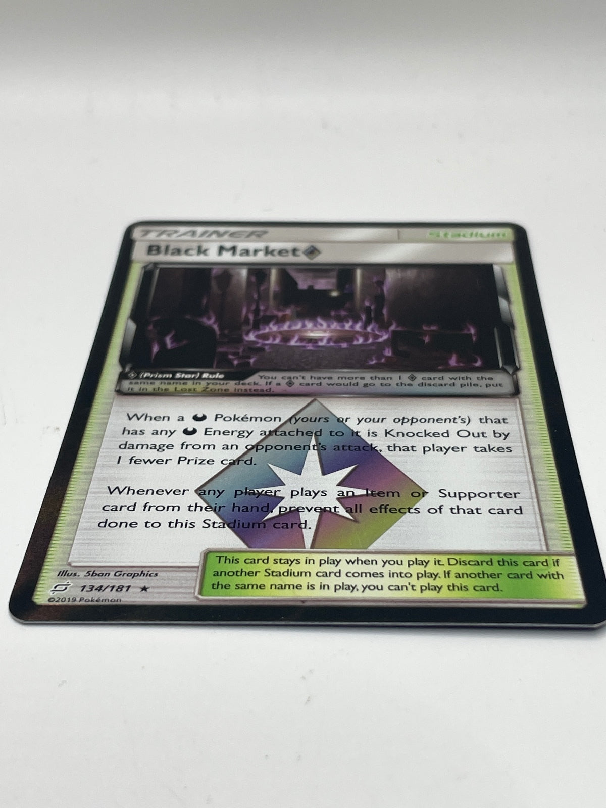 Pokemon Black Market Prism Star Stadium Trainer Card - Sun & Moon Team Up 134/