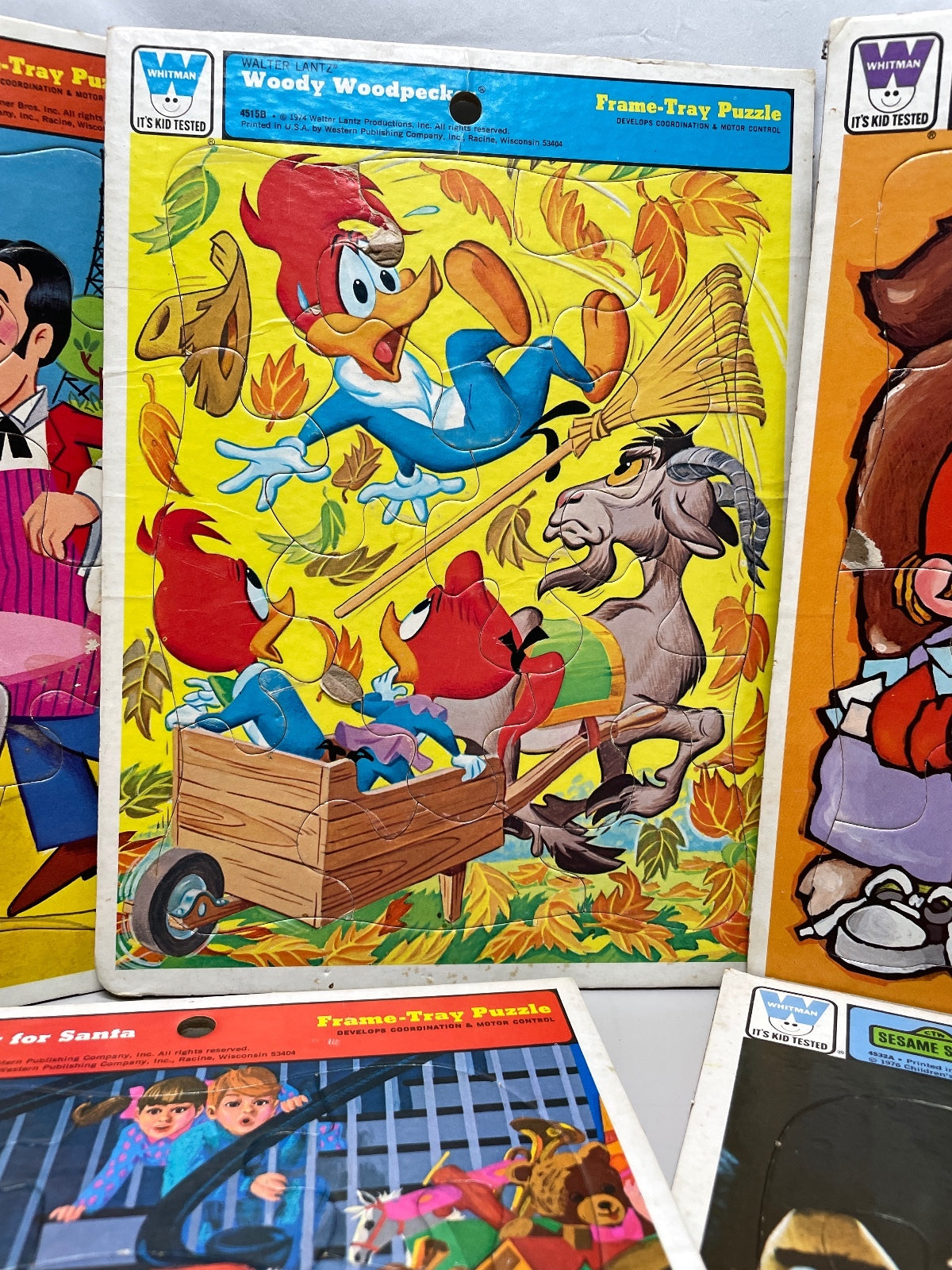 1969 - 1976 Vintage Whitman Frame-Tray Puzzles Set Featuring Mickey Mouse