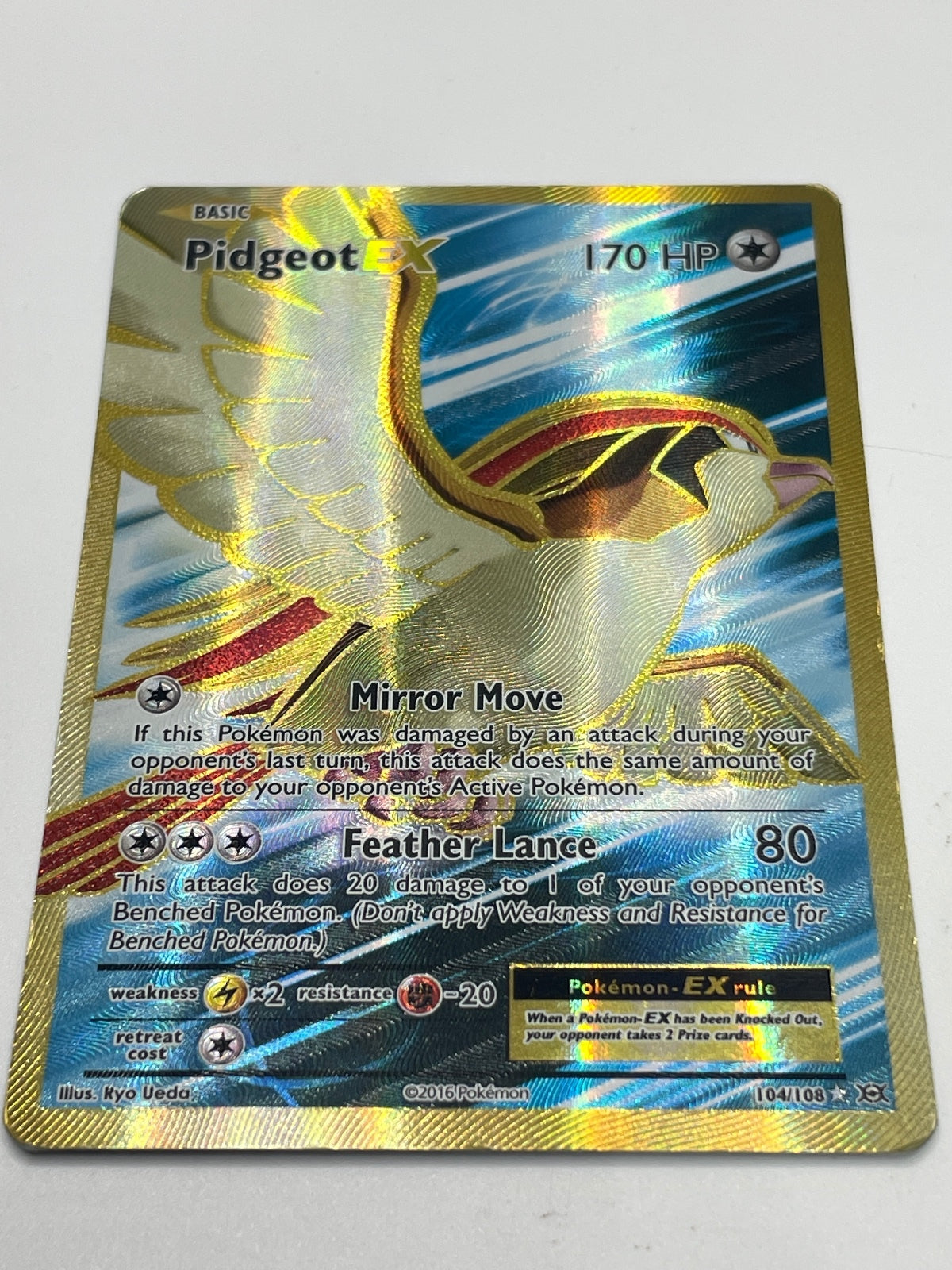 Pidgeot EX Full Art Pokémon Card XY Evolutions Set 104/108