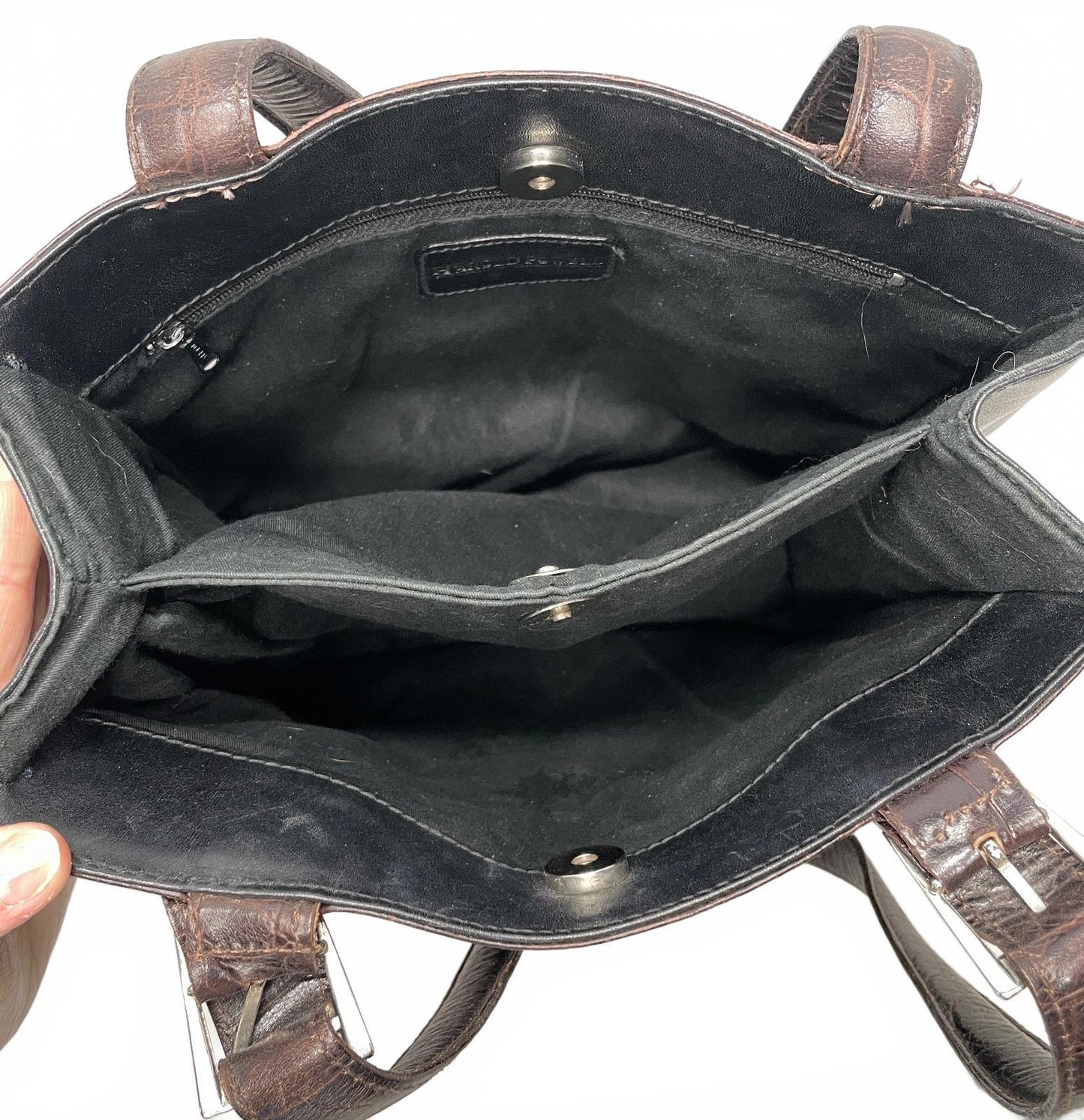 Vintage Harold Powell Genuine Leather Tote Bag Made in Italy 11" x 10" x 4"