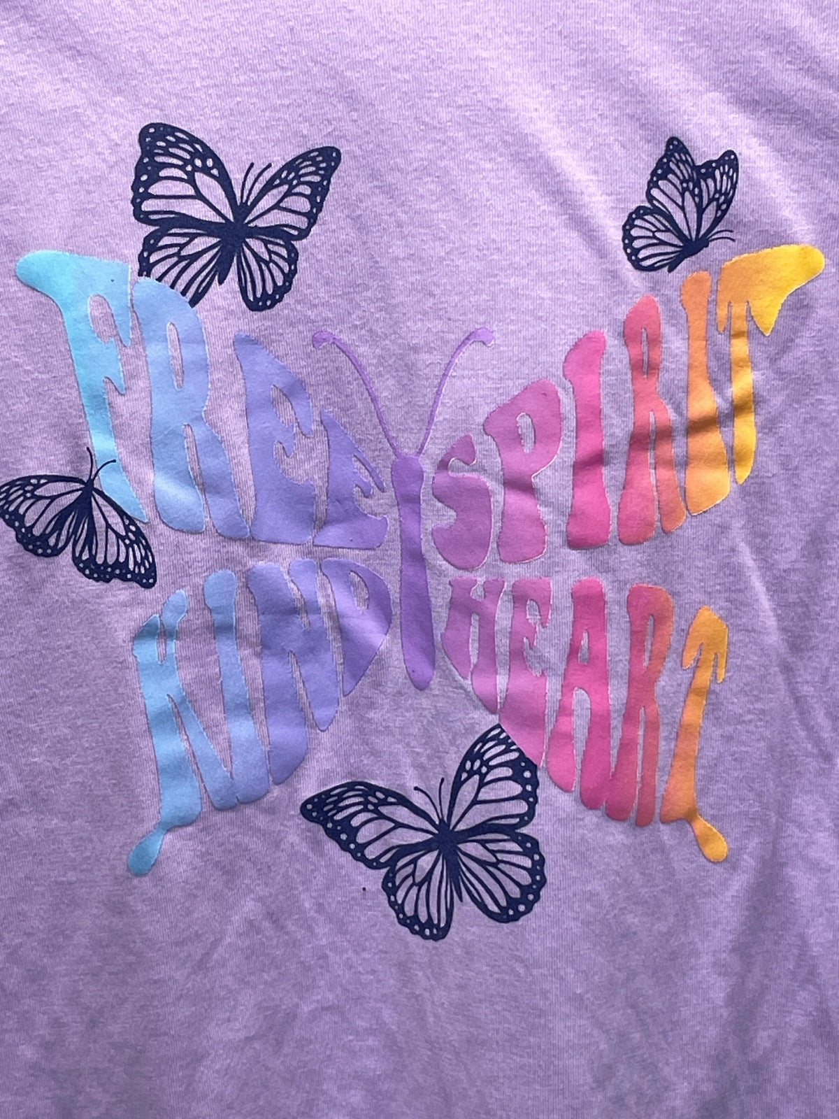 Wonder Nation Purple Long Sleeve Butterfly Graphic Shirt Girls XL (14-16)