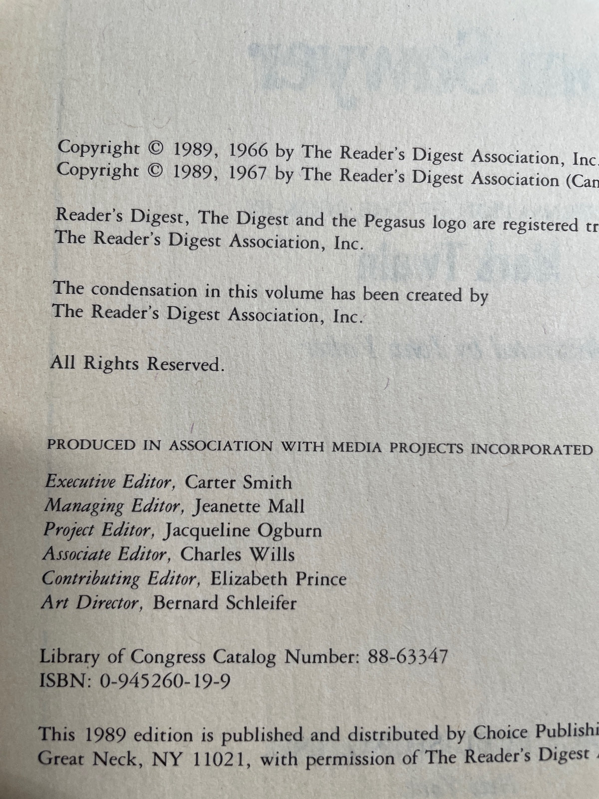 Reader's Digest Classic Collection of 14 Books - 1989 Edition