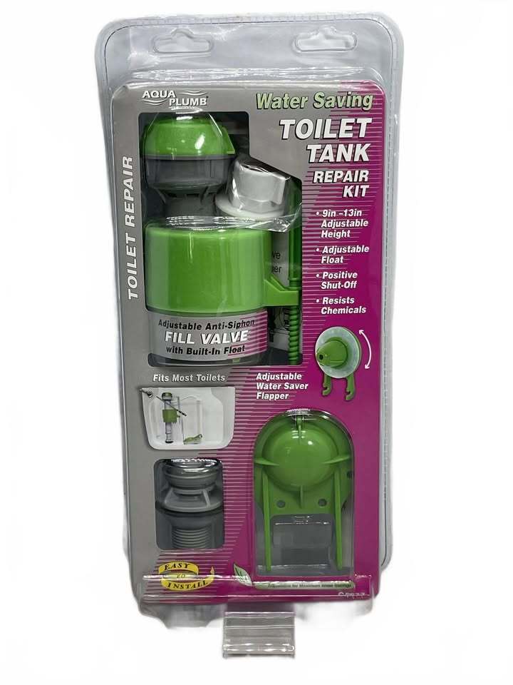 AquaPlumb Water Saving Toilet Tank Repair Kit with Adjustable Fill Valve
