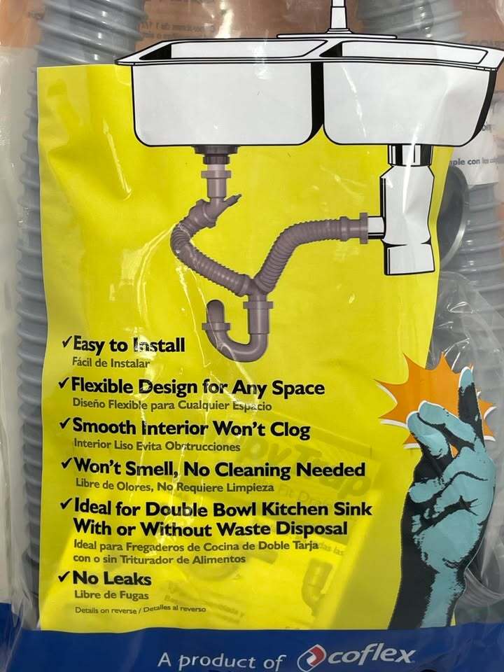 SnappyTrap All-In-One Drain Kit for Double Bowl Kitchen Sinks