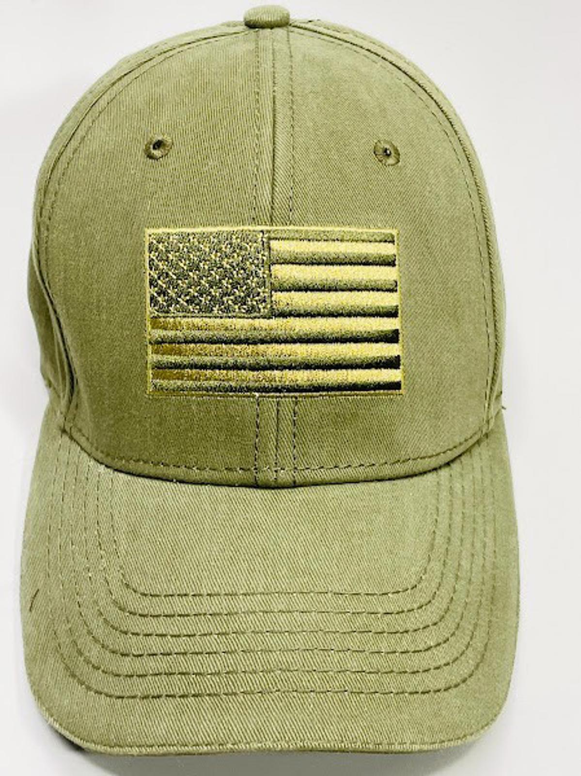 NWT USA American Flag Ball Cap Fire for Effect Apparel Olive Army Green