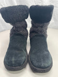 Ugg Australia Boot Black Juniper Cable Knit/Suede Girls USA 13