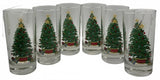 Set of 6 Vintage Christmas Tree Glasses 12 oz Home Interior & Gifts