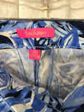Lilly Pulitzer Dark & Light Blue Floral Print Pants Ladies- 14