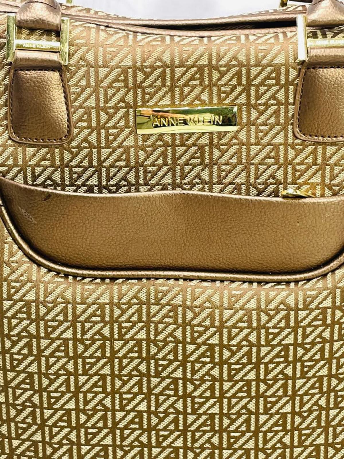 Anne Klein Luggage Signature Tote Bag Metallic Copper/Bronze Accents