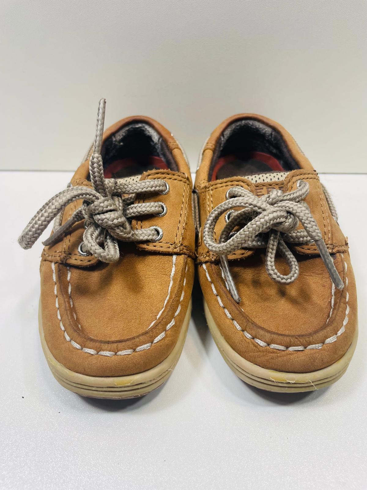 Sperry SHOW WEAR Brown Leather Loafer Shoes Boys Toddler 6M