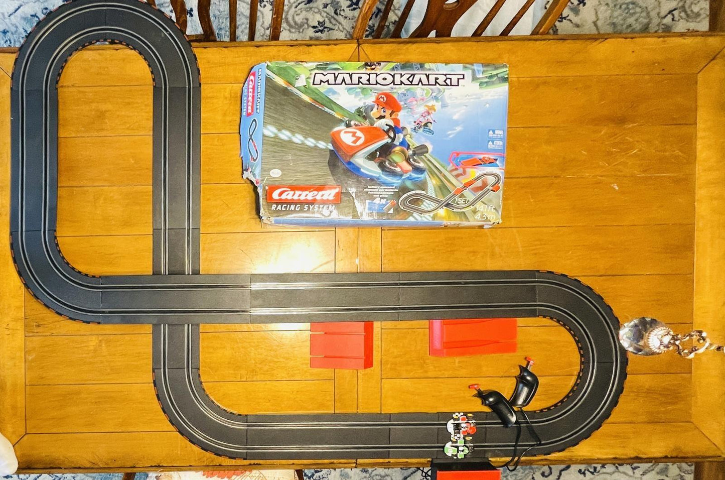 Carrera Mario Kart Racing System Slot Car Set 141 ft Track Tested Missing Parts