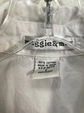 VINTAGE Maggie & Max Christmas Shirt White Button Down Women's Small