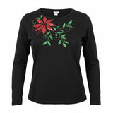 VINTAGE Peanut Butter & Jelly Shirt Christmas Poinsettia Black Women's Small