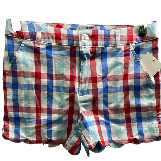 Crown & Ivy Patriotic Checker Short Scallop Edge Girls 10