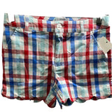 Crown & Ivy Patriotic Checker Short Scallop Edge Girls 10
