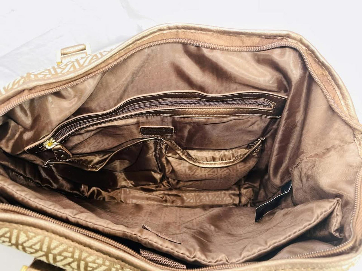Anne Klein Luggage Signature Tote Bag Metallic Copper/Bronze Accents