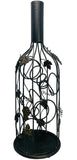 Decorative Metal Wine Bottle Holder with Grape and Leaf Design Holds 4 Bottles