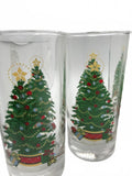 Set of 6 Vintage Christmas Tree Glasses 12 oz Home Interior & Gifts