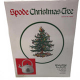 Vintage Spode Christmas Tree Whistling Tea Kettle 2.2 Quart Porcelain Enamel