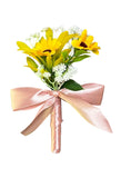 HANDMADE Sunflower Wedding Groomsman Boutonniere with Magnetic Clasp LOT of 5