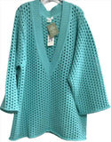 NWT H&M Hole-Knit Dress swim suit cover up Teal Ladies XXL