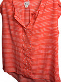 Stylus Sheer Coral / White Sleeveless Shirt Ladies S