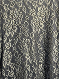 Chicos 3 Shirt Long Sleeve Black Mesh with Gold Embroidered Design Women's XL