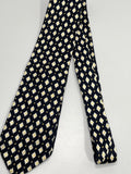 Vintage Mens Neck Tie Brooks Brothers Black with White Flowers 100% Silk
