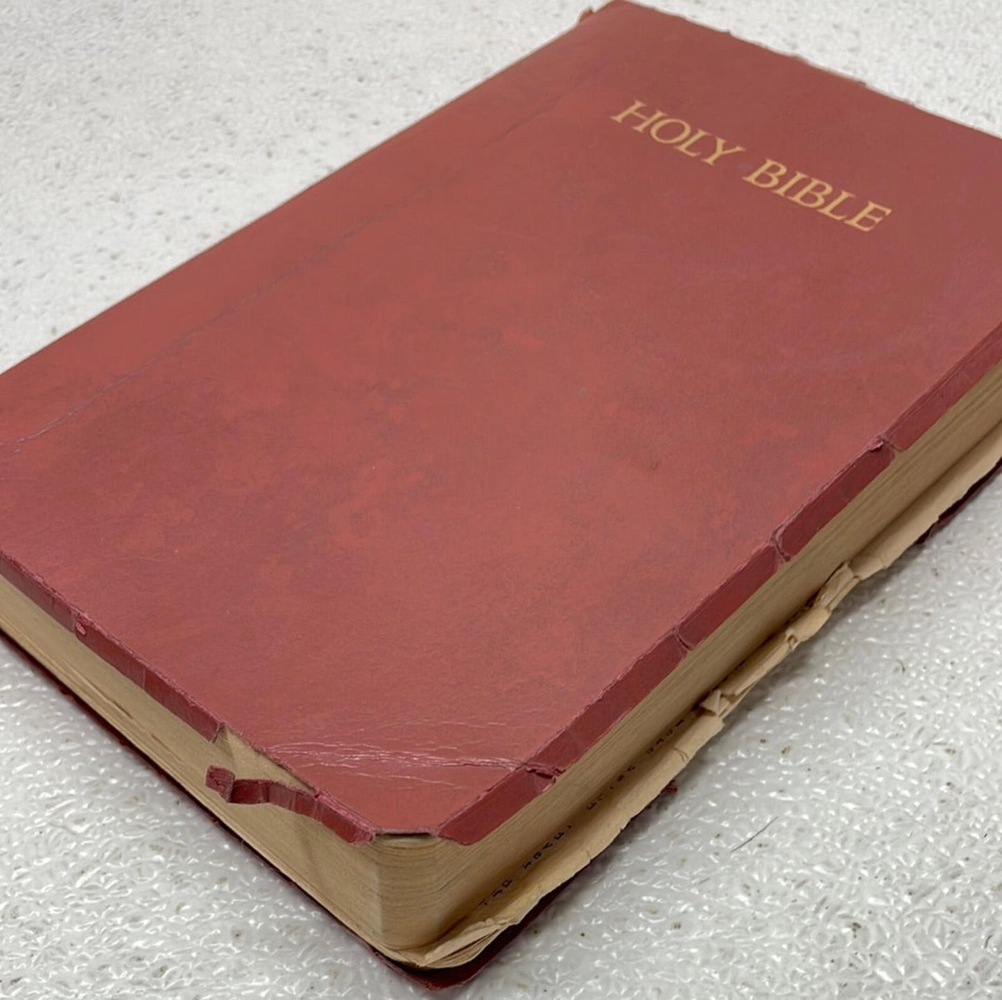 Vintage Holy Bible with Red Cover
