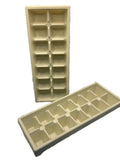 Vintage Ice Cube Tray 2 Pc Set Lot Ivory Textured