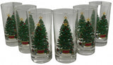 Set of 6 Vintage Christmas Tree Glasses 12 oz Home Interior & Gifts