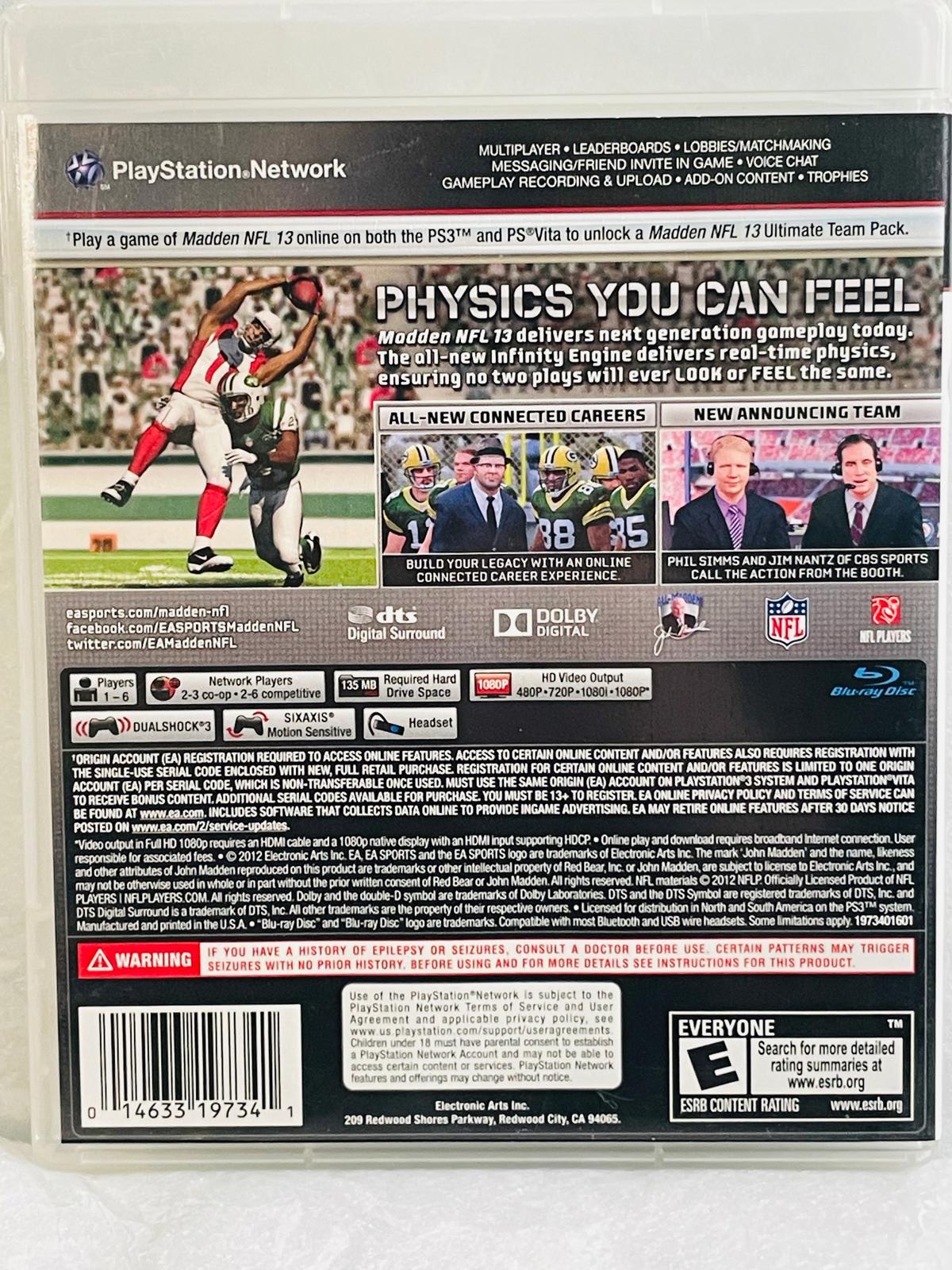 PlayStation PS3 Game Madden 13